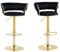 LIFEISLE Barhocker 2er-Set, 360° drehbar Barstühle mit golden höhenverstellbaren Metallrahmen, Küchenhocker mit Fußstütze Bistrohocker Schwarz