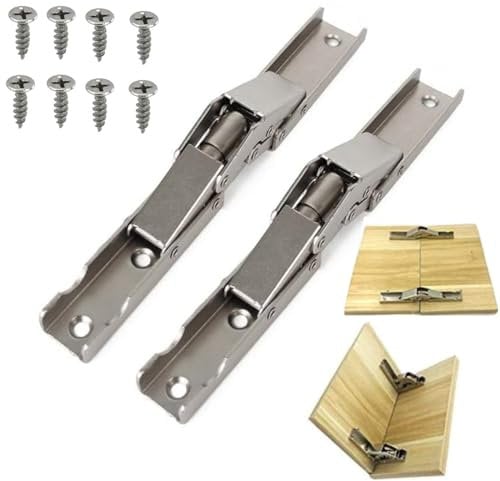 LiJuanWang 90 Gradi Pieghevole Porta/mensola Cerniera,2 Pezzi Pieghevole Mensola Cerniera,Supporto Cerniera Cerniere per Ante Cerniere per Tavolo Nascoste,con Viti per Ante dell'Armadio e Scaffale