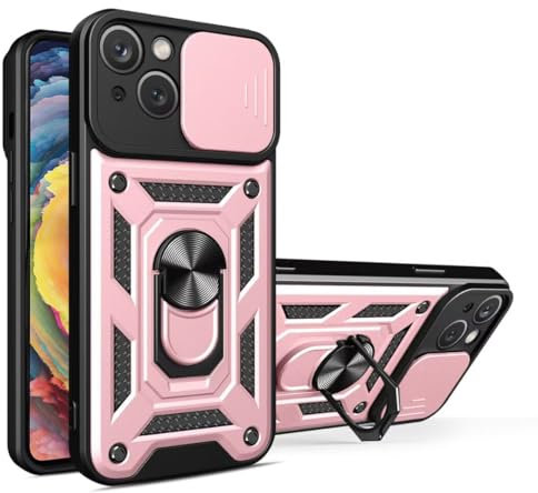COMAKU Ultra Panzerhülle für Honor 400, TPU+PC Stoßfeste Hülle mit Slide Camera Cover Kameraschutz mit Ring Ständer Handyhülle - Roségold