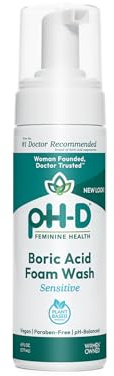 pH-D Feminine Health Boric Acid Foam Wash, Sensitive, 6 Fl Oz, Pack of 1
