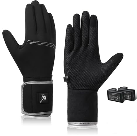 BARCHI HEAT Heated Glove Liners for Men and Women,Rechargeable Heated Gloves,Electric Hand Warmers,Suitable for Winter Driving,Cycling,Skiing,Running,Work. (Black, XS/S)