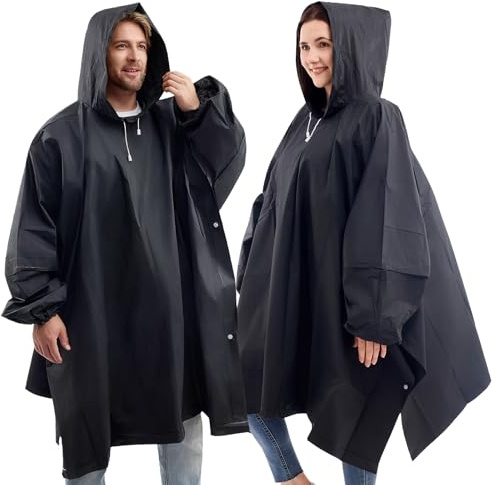 DZTSMART 2 Stück Regenponcho, Wiederverwendbarer,EVA Tragbarer Unisex-Regencape für Survive, Festival,Fahrrad, Wandern, Camping, Stadion, Angeln, Konzert