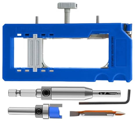 TABSIRAH Door Hinge Jig,Door Hinge Installation Mortiser | Adjustable Mortise Jig for 3 to 5 Inch Length Cabinet Shower Garage Exterior Interior