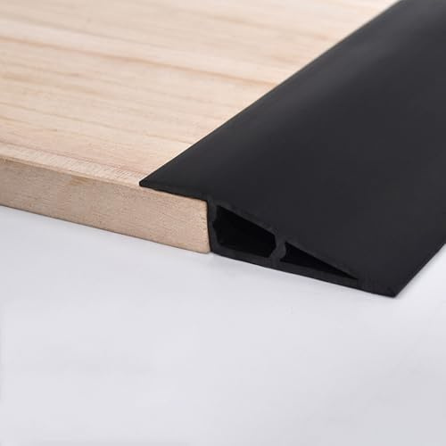 10FT/3meter Floor Transition Strip Vinyl Door Threshold Flooring Transition Self Adhesive Carpet Edging For Laminate Doorway Edge， Height Threshold Ramps(Size:12-15mm,Color:black)