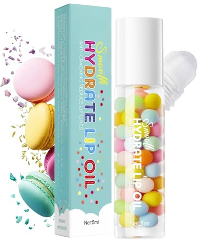 Lipgloss Aufrollen,Farblos Roll on Lip Glow Oil Durchsichtig,Lip Gloss für Langanhaltend Glossy Pflegende Lippen,Lippenöl Durchsichtig Lippenpflege,Geschenke für Mädchen mit trockenen &spröden Lippen