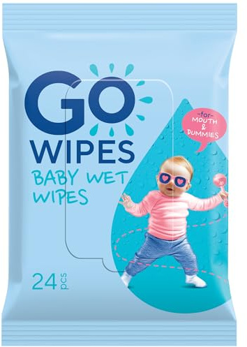 GOWIPES Feuchttücher für Neugeborene/ 24 Stück/pH-neutral/dermatologisch getestet/ 100% Viskose/für den täglichen Gebrauch/hypoallergen/ideal für Reisen/besonders sanft