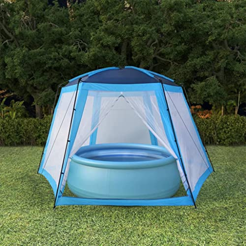Nqyjm Pool-Zelt 500x433x250 cm Blau für Garten, Terrasse, Außende