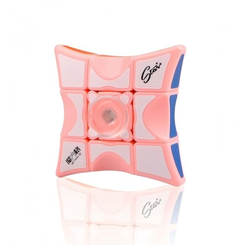 Racocou 133 Speed Cube, Fingertip Wind-Feuer-Spinner mit Stahlkugel, Stressabbau-Werkzeug & pädagogischem Spielzeug 2-in-1, mit Aufbewahrungsbox,Braun