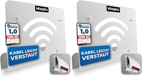 Wandhalterung für AVM FritzBox Modem Router mit Kabelmanagement 5690 7690 7590 AX 6660 Cable 7530 5530 8850 6850 6660 6890 7490 (Packung mit 2)