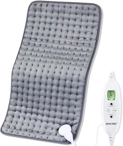 Heating Pad,Heat Pads for Back Neck and Shoulders Pain Relief(30x60cm) | Manual and auto Off Mode,Machine Washable,Soft Flannel Safe Electric Heat Pad for Body Relaxation(Silver Gray)