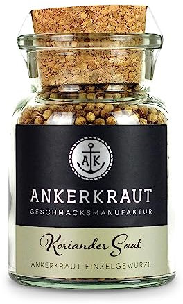 Ankerkraut Koriander Saat, ganze Koriandersamen, 40 g im Korkenglas