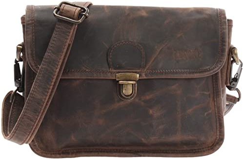 LECONI kleine Schultertasche Umhängetasche Damen Ledertasche Handtasche echtes Rindsleder 26x20x8cm LE3041