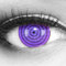 Farbige Mini Sclera Halloween Kontaktlinsen 'Violet Rinnegan' - 17mm MeralenS Horror Lenses inkl. Behälter - 1Paar (2 Stück)