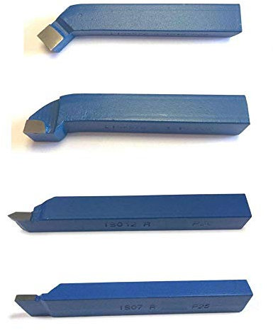 CNC QUALITÄT SET Drehstahl 12 x 12 mm - 4 rechte Drehmeißel mit Hartmetall - Qualität für Stahl - DIN