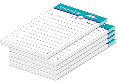 PRICARO Einkaufsliste Food, türkis, A6, 5 Stück