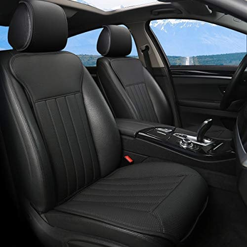 Black Panther Sitzauflage Auto, Autositzbezüge Vordersitze Vier Jahreszeit Universal Anti-Rutsch Sitzauflagen Auto Fahrersitz mit Rückenlehne(2PCS,Schwarz)