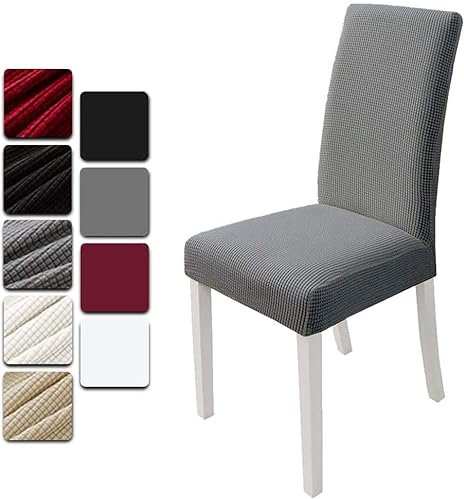 Dioxide Stuhlhussen 4 Stück Elastische Moderne Beschützer Stuhlhussen, Hochzeit Partys Bankett Deko, bi-Elastic Spannbezug, sehr pflegeleicht und langlebig Universal(Grau,4 Stück)