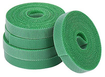 Otzoan Klett Pflanzenbinder Klettbandrolle 1x250cm Wiederverwendbar Baumanbinder Pflanzen Bindeband Elastisch Baumband mit Klettverschluss (10 Stück Grün)