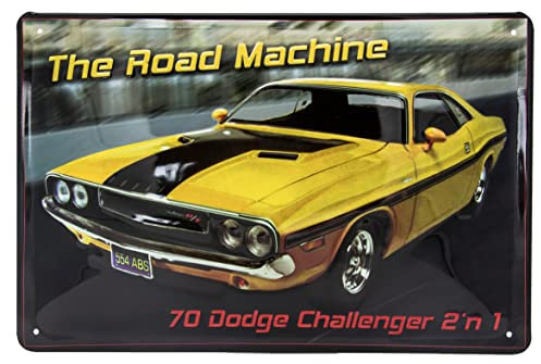 Plaque en tôle rétro de 30 x 20 cm - Convient pour les fans de Dodge, atelier de décoration, garage, voiture - Tôle d'acier gaufrée