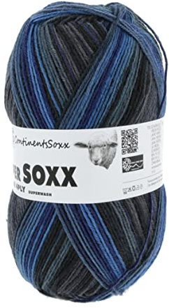 Lang Yarns - Super Soxx Color 4-fach 0406 blau grau 100 g
