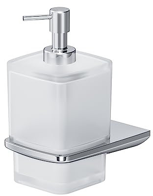 Seifenspender aus Satiniertem Glas und Robustem Edelstahl matt, Flüssigseifenspender aus Glas mit Wandhalterung - zur Wandmontage, Bohren, AIB36900 AM.PM Inspire 2.0, Chrom
