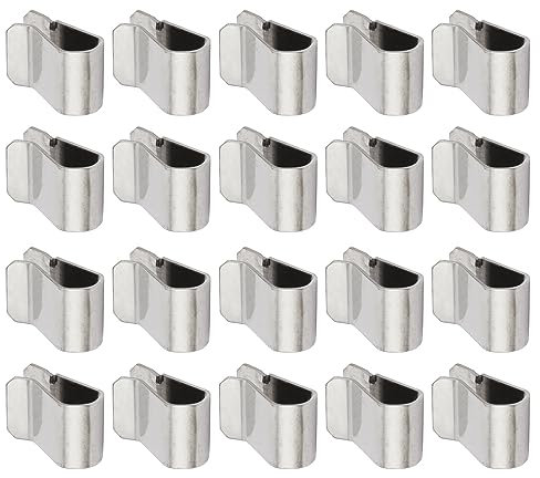 QUARKZMAN 21,4mm x 12mm U Tuerca Clip x 20uds Inoxidable Acero Velocidad Tipo U Sujetadores para Industriales Equipos Fijación, [Plateado Tono]