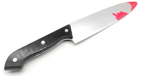 AC - Cuchillo de cocina de plástico, complemento para disfraces de asesino, criminal, carnaval, Halloween, cosplay, 30 cm