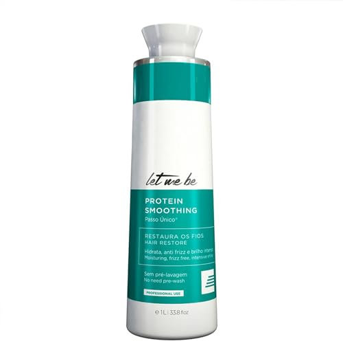 Let Me Be - Protein Smoothing, Alisado Brasileño experto de un solo paso, Profesional en casa, Larga duración, Con Keratina, 100% Cabello Liso, Orgánico y Sin Formol (1L)