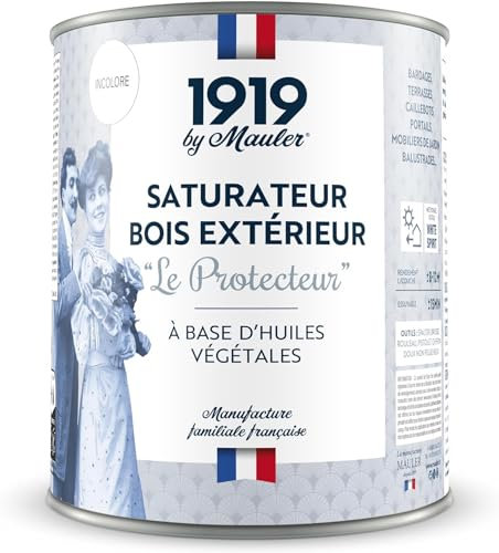 1919 BY MAULER - Saturateur terrasse et bardage - Climats Extrêmes - 5L - Incolore Mat - A base d'huile végétale Le Protecteur