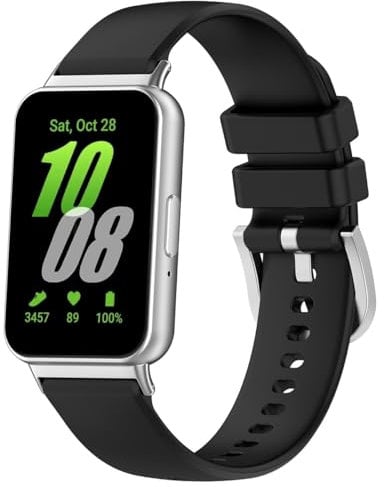 HOMTERN Straps Compatible with SAMSUNG Galaxy Fit 3,Flexible Silicone Durable Smartwatch Watch Replacement Bands Women and Man,Black