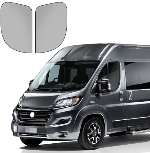 Zanzariere per Porta Anteriore (Coppia) Set 2 Pezzi Protezione Solare per Finestrini Dell'Auto Compatibili con Fiat ducato 2006-2024 High Roof, In Rete Traspirante, per Campeggio