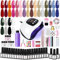 Gel Nagellack Set, SPTHTHHPY Shellac Set Starterset mit Lampe 48W, 20 Farben UV Nagellack Set mit Base und Top Matte Coat Acryl Nagelset Nude Rot Weiß