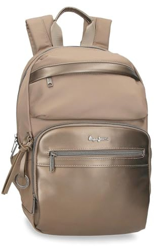 Pepe Jeans Ruby Lässiger Rucksack aus Polyester und Kunstlederdetails., Breite, verstellbare Träger, die sich anpassen, Fronttasche. Von Joumma Bags