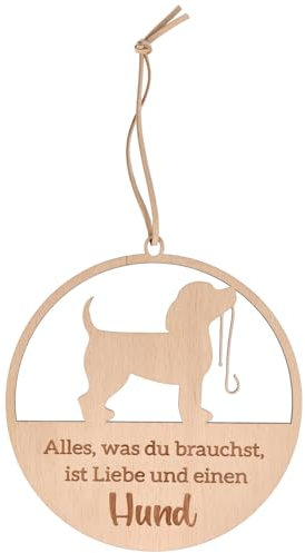 Spruchreif |Holz-Dekohänger | Türkranz | Mini Deko Loop mit Schriftzug | Geschenk Hund