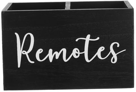 MUSISALY Remote Control Storage Box Tv Stand Remote Holders Remote Control Holder Mobile Phone Holder Remote Holder for Coffee Table Remote Organizer Bed Remote Holder Black Wood