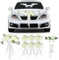 Supaway Décoration de Capot de Voiture de Mariage en Blanc, Ensemble PKW pour cérémonie avec 9 Roses, ventouses, 2 x 4,4 m de Rubans et 1 Ruban adhésif, Décoration de véhicule pour Mariage et fête