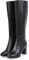 ticticlily Donna Stivali Alti di Pelle con Tacco Plateau Biker Stivaletti Invernali A Nero 46 EU