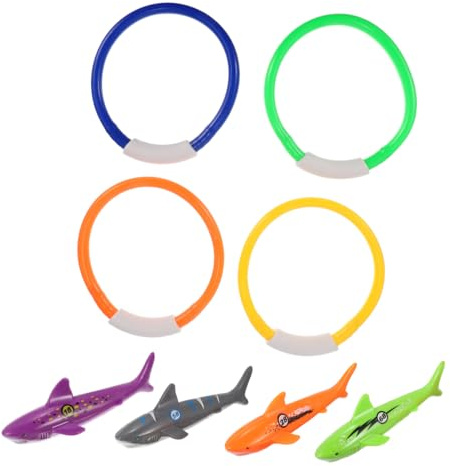8 Pcs Shark Pool Diving Toys for Boys and Girls Training and Summer Play