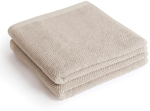 herzbach home - Spa Kollektion - Handtücher Set 50x100 cm 100% Baumwolle (Sandgrau)