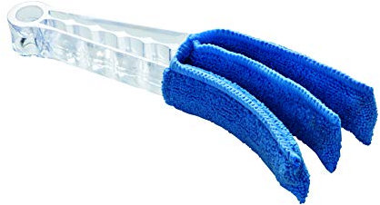 haug bürsten - Jalousien- und Lamellenreiniger mit Microfaserbezug - Gabelform (Blau) - Maße: 235 x 40 x 93 mm