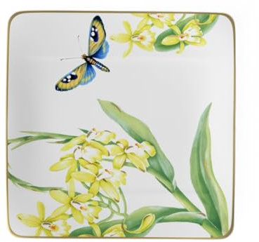 Villeroy & Boch Amazonia quadratischer Frühstücksteller, Edles Geschirr aus Premium Bone Porzellan, 23 x 23 cm