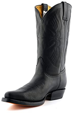 Grinders, Stivali da cowboy uomo, Nero (Oily Full Black), 39.5