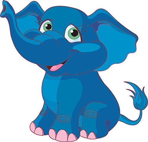 U24 Aufkleber Blauer Elefant Autoaufkleber Sticker Konturschnitt
