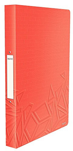 Leitz, Ringbuch, Für bis zu 140 Blatt A4, 2,6 cm Rückenbreite, PP, Rot, Urban Chic, 42610024