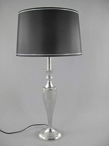 linoows Tischlampe, Polierte Aluminium Lampe im 50er Jahre Look Designer Leuchte 69 cm