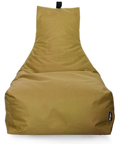 Lounge Sitzsack Liege Beanbag 32 Farben wählbar 90cm(Ø) Rückenlehne Bodenkissen Indoor Outdoor Sitzsäcke Gaming Kinder Bean Bag Erwachsene Riesensitzsack gefüllter Sessel (Sand)