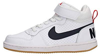 Nike Herren Court Borough MID (GS) Basketballschuhe, Weiß (White/Obsidian/Univ Red/Gum Lt Brown 107), 38 EU
