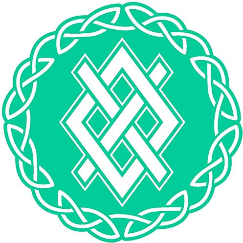 Samunshi® Aufkleber Gungnir mit Knoten B für Auto Motorrad Wikinger Vikings Germanen in 11 Größen und 25 Farben (90x90cm türkis)