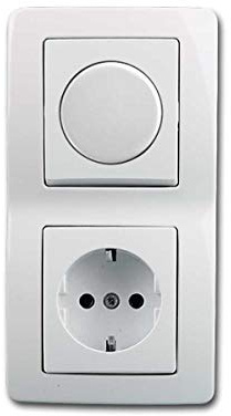 EKONOMIK Dimmer mit Schutzkontakt-Steckdose weiß, UP