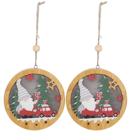 Amosfun Holzanhänger Kreiskugel Alpaka Anhänger Christbaumschmuck 2tlg